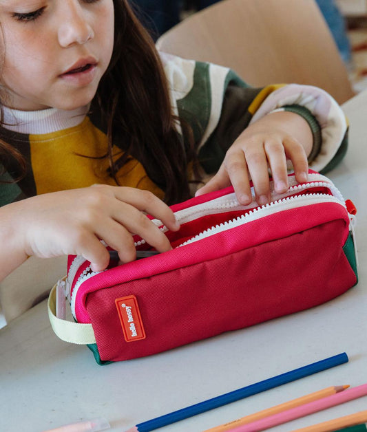 Astuccio scolastico bambino framboise doppio scomparto Hello Hossy