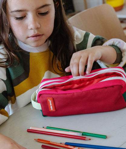 Astuccio scolastico bambino framboise doppio scomparto Hello Hossy