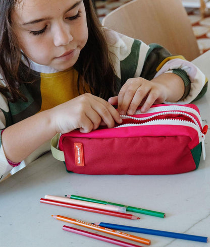 Astuccio scolastico bambino framboise doppio scomparto Hello Hossy