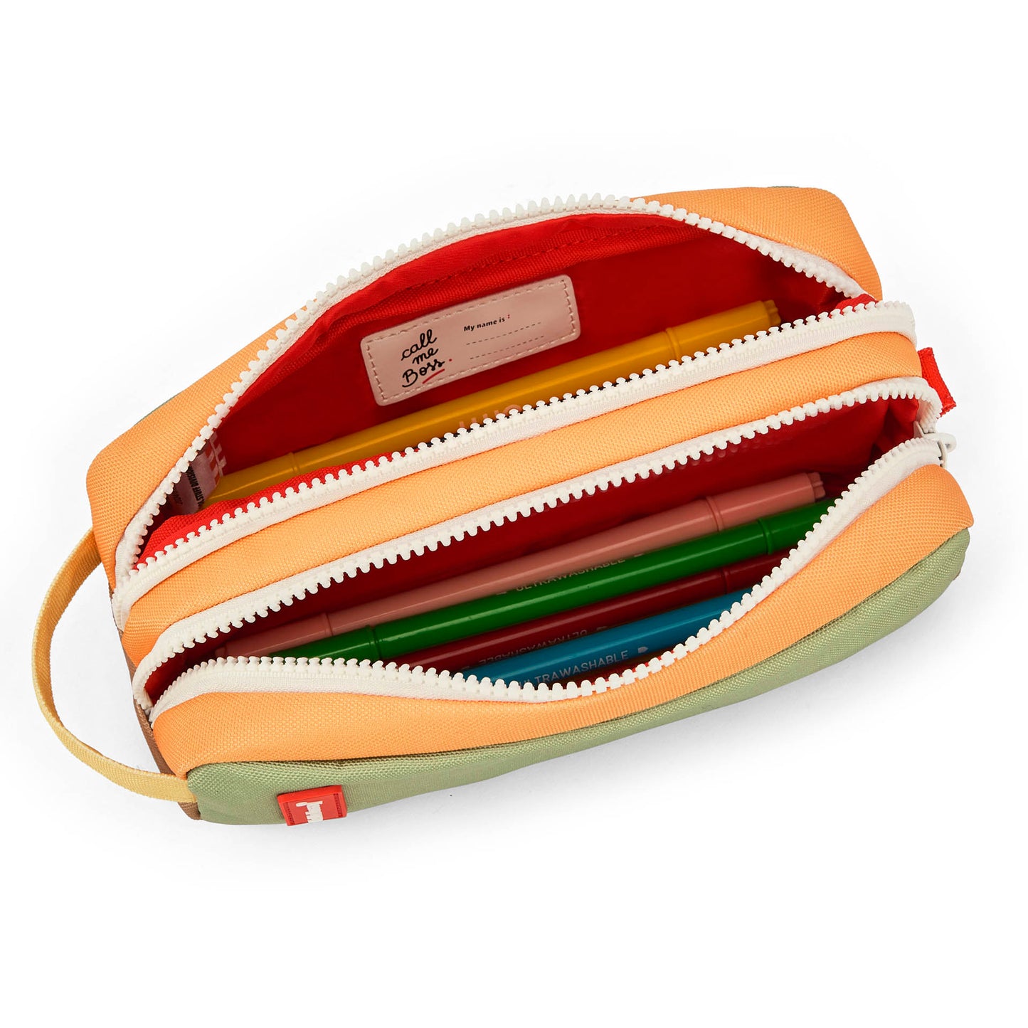 Astuccio scolastico per bambini verde doppio scomparto Hello Hossy