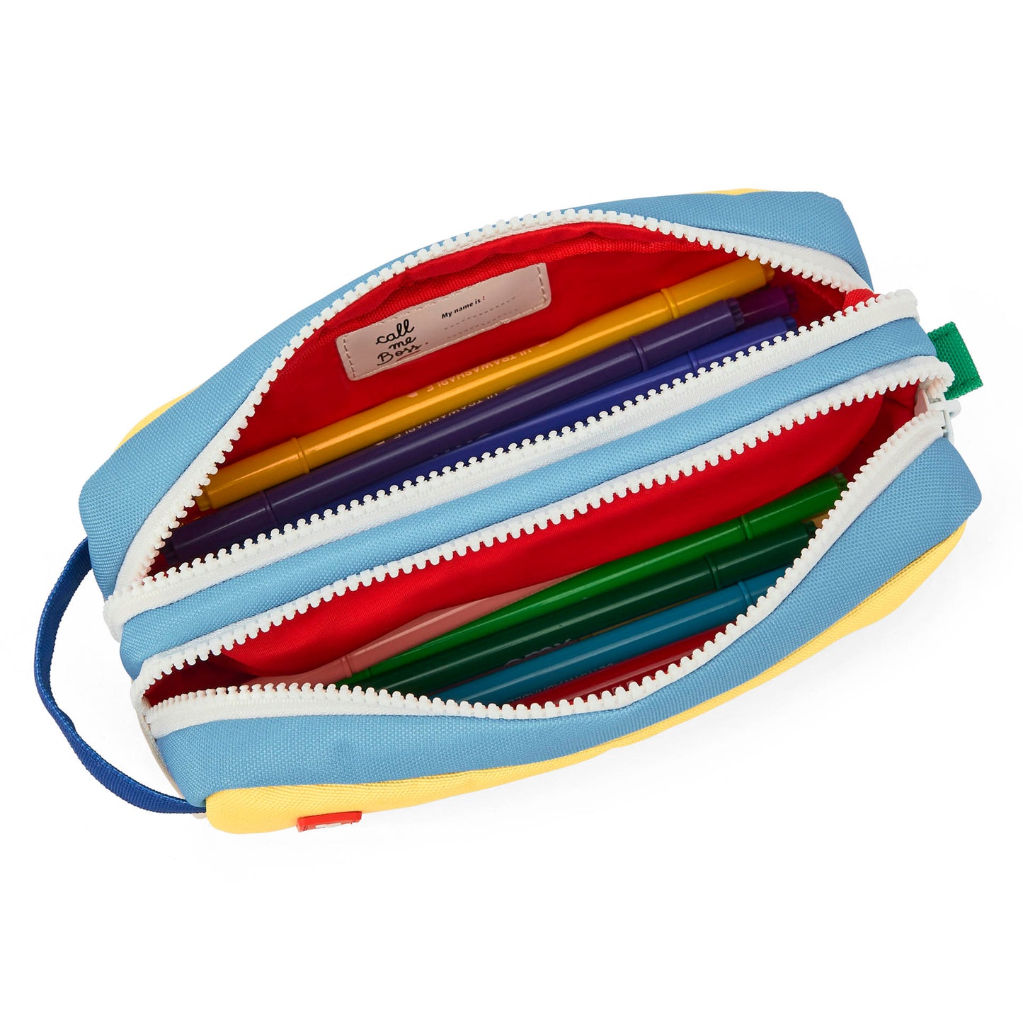 Astuccio scolastico bambino blu giallo doppio scomparto Hello Hossy