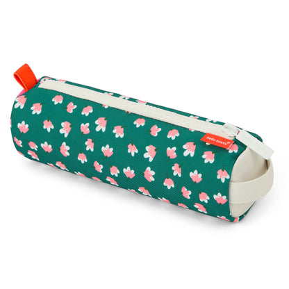 Astuccio scolastico verde per bambini con stampa di fiori rosa Hello Hossy