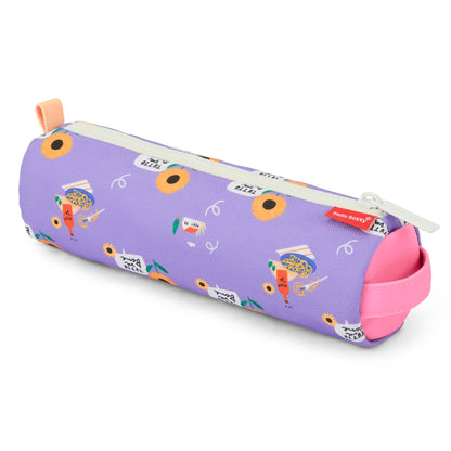 Astuccio scolastico bambino viola motivo fiori girasole Hello Hossy