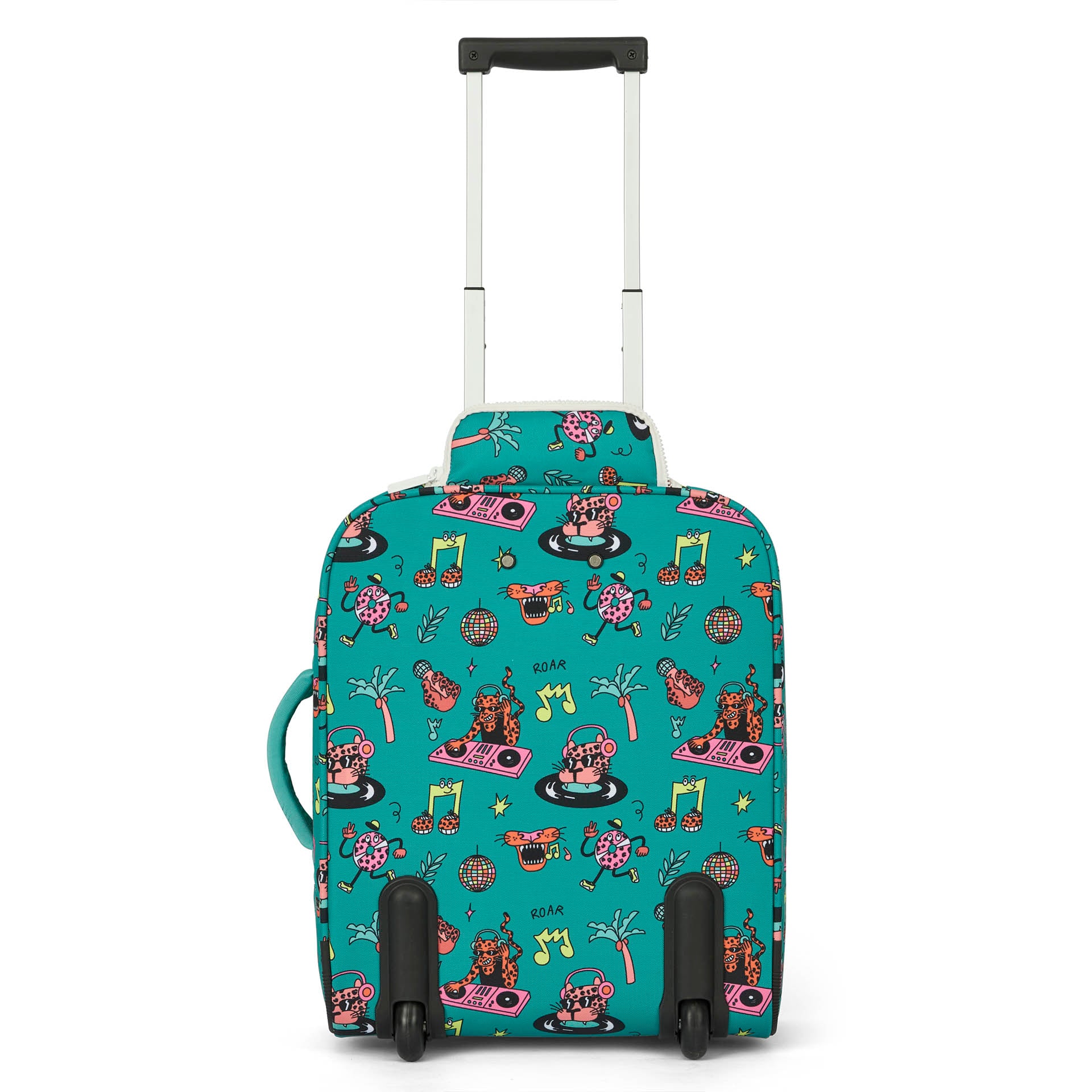 Valigia per bambini verde motivo musica ruote maniglia Hello Hossy
