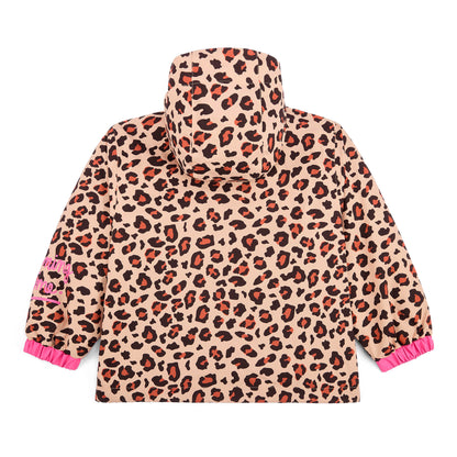 Giacca invernale bambino motivo leopard cappuccio maniche con elastico rosa Hello Hossy