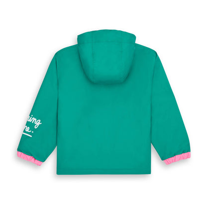 Giacca antipioggia con cappuccio Ali per bambini – vista piatta, retro