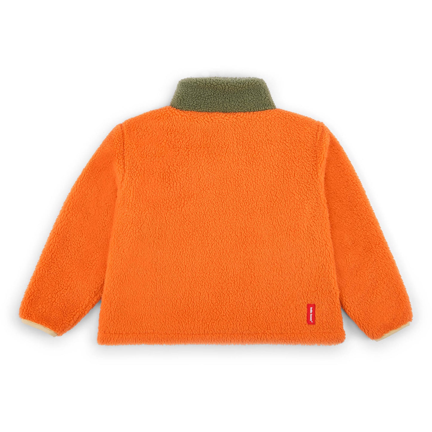 Giacca in pile bambino arancione collo Beige retro semplice Hello Hossy