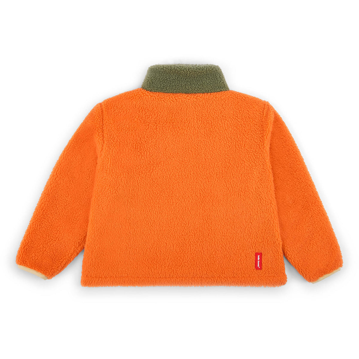 Giacca in pile bambino arancione collo Beige retro semplice Hello Hossy