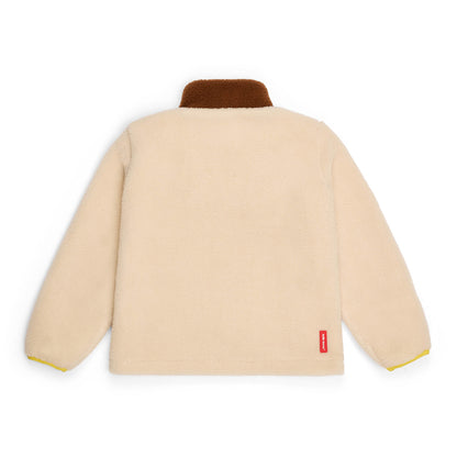 Giacca in pile bambino crema e marrone vista posteriore Hello Hossy