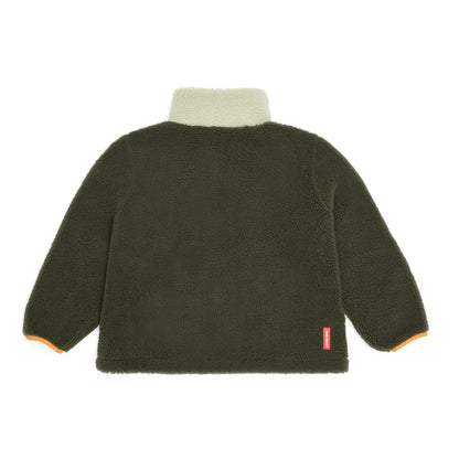 Giacca in pile verde per bambini, vista posteriore Hello Hossy