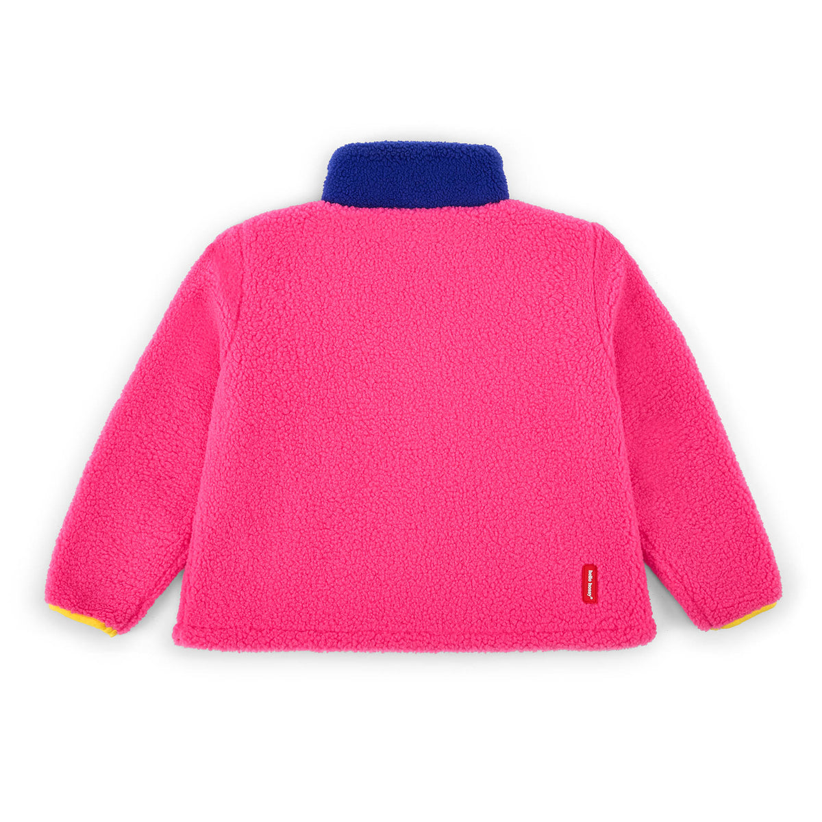 Giacca in pile bambino fuchsia colletto blu maniche lunghe Hello Hossy