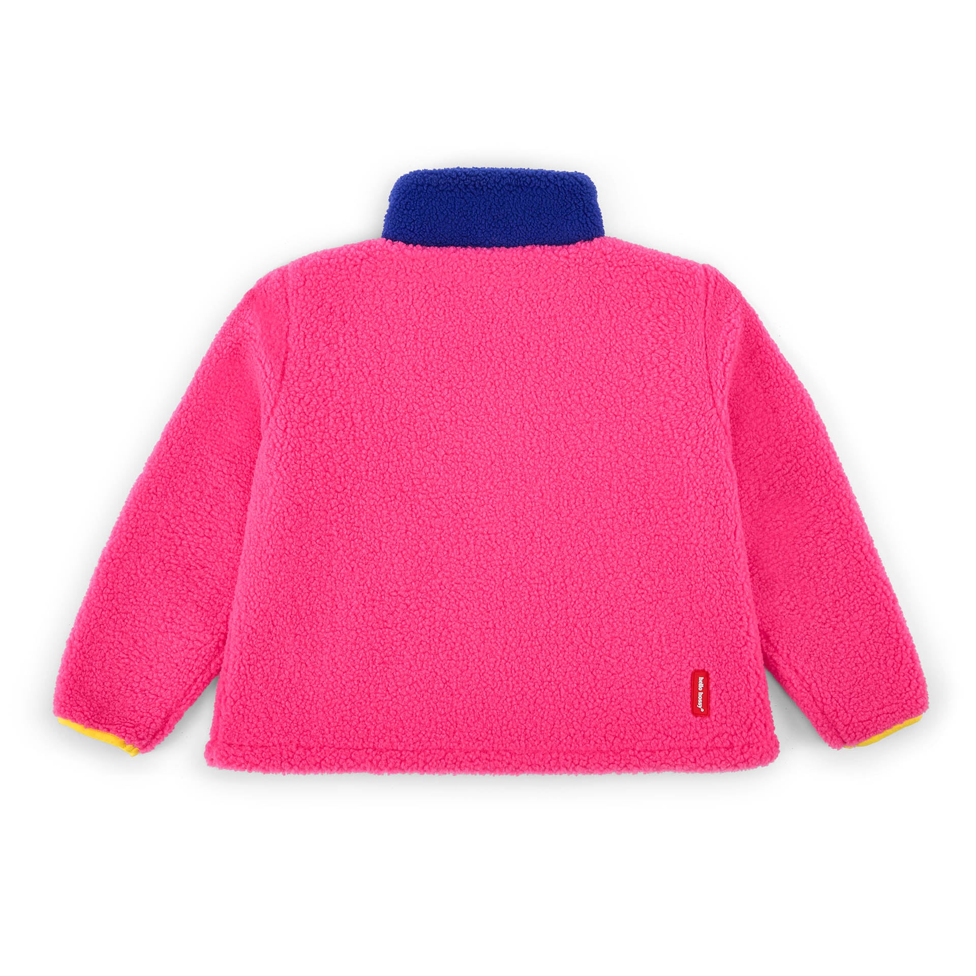 Giacca in pile bambino fuchsia colletto blu maniche lunghe Hello Hossy