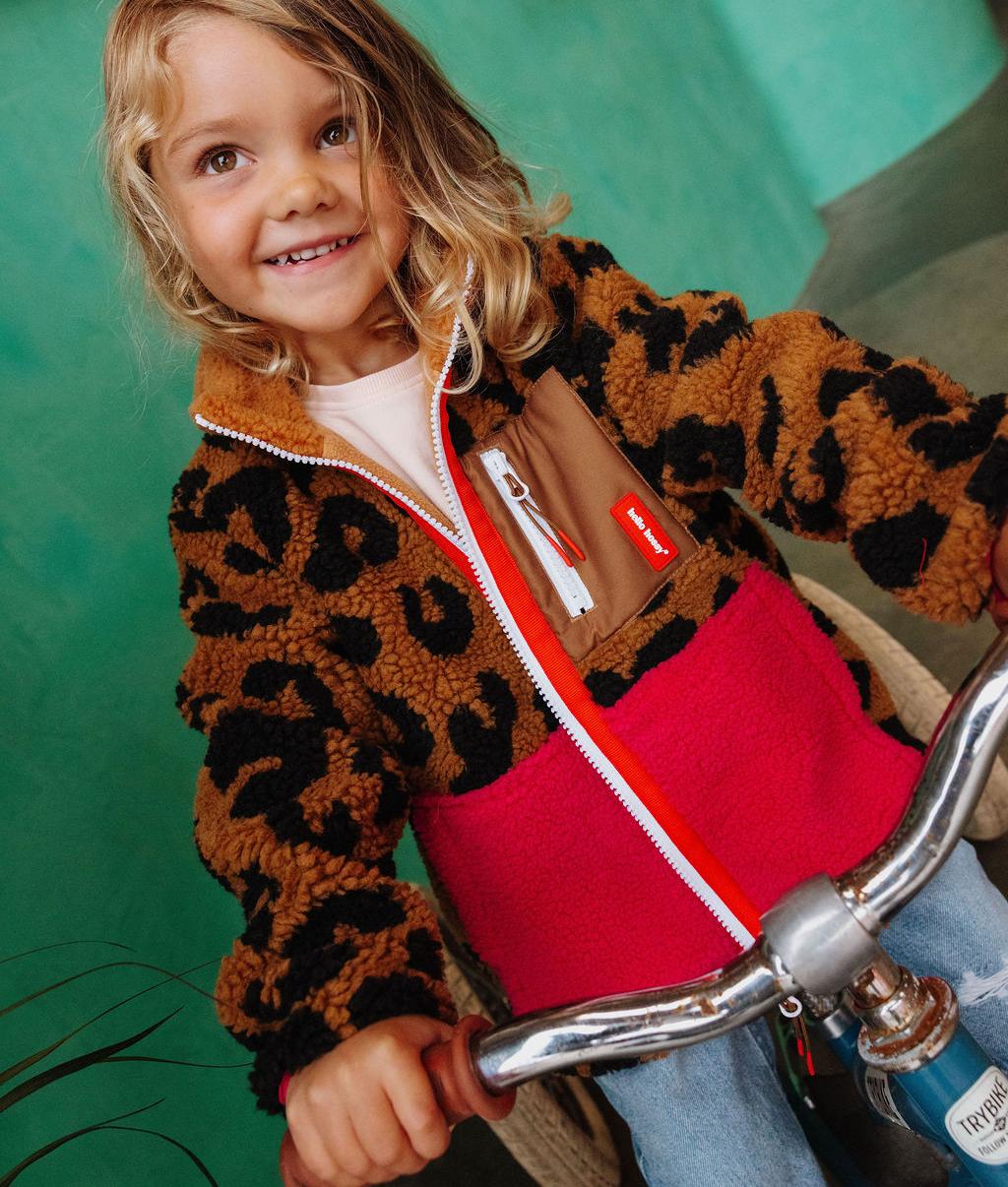 Giacca in pile bambino leopard Hello Hossy