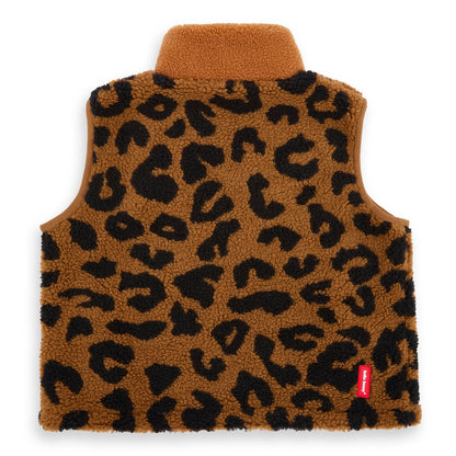 Gilet in pile bambino marrone motivo leopard Hello Hossy
