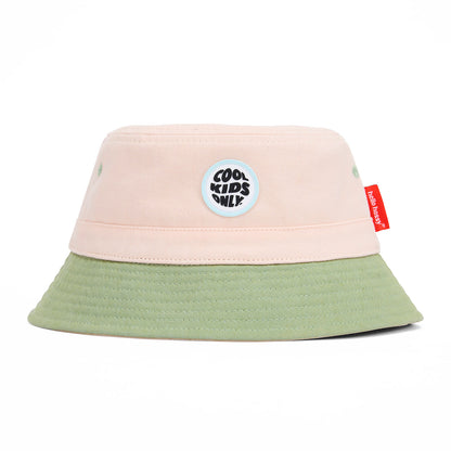 Bucket hat bambino beige e verde ricamo Cool Kids Only Hello Hossy