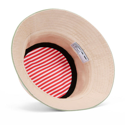 Bucket hat bambino Beige interno a righe rosso bianco Hello Hossy