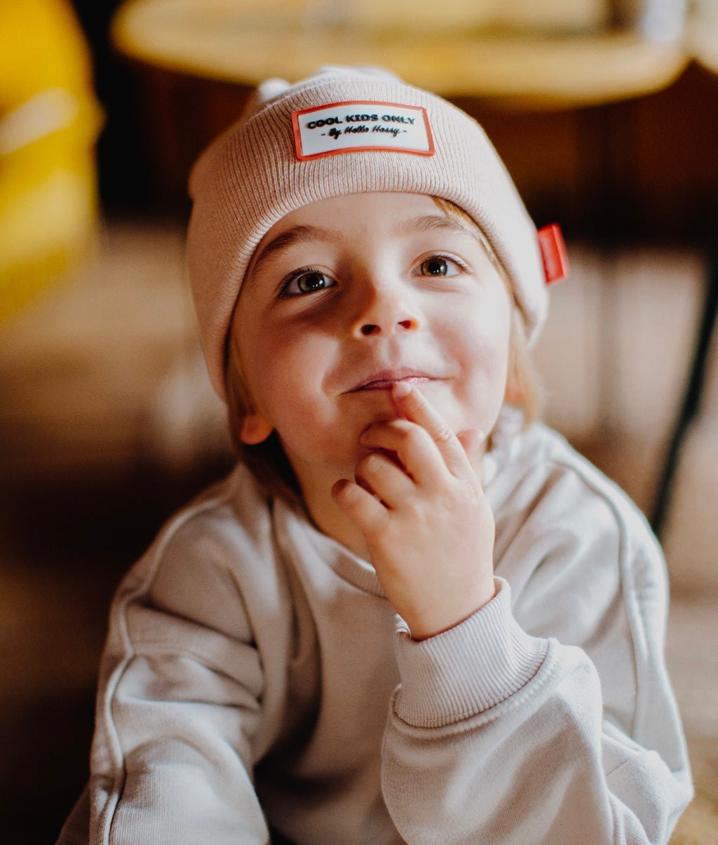 Berretto bambini Urban Nude, cotone, effetto chiné, maglia morbida e sottile, dai 9 mesi, Cool Kids Only!