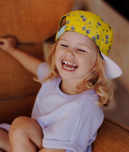 Cappellino Bambini Lemon Flowers, visiera piatta, eco-responsabile, certificato Oeko-Tex, dai 9 mesi, Cool Kids Only !