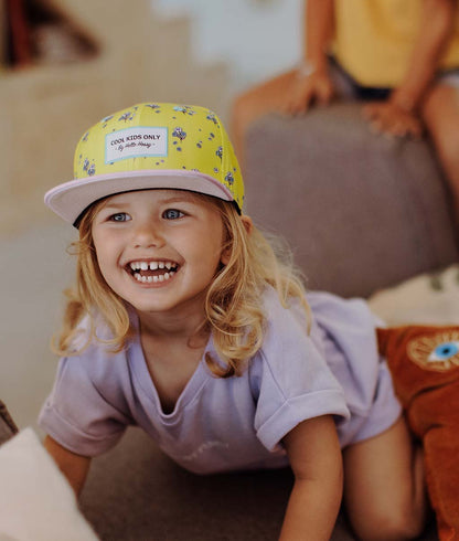 Cappellino Bambini Lemon Flowers, visiera piatta, eco-responsabile, certificato Oeko-Tex, dai 9 mesi, Cool Kids Only !