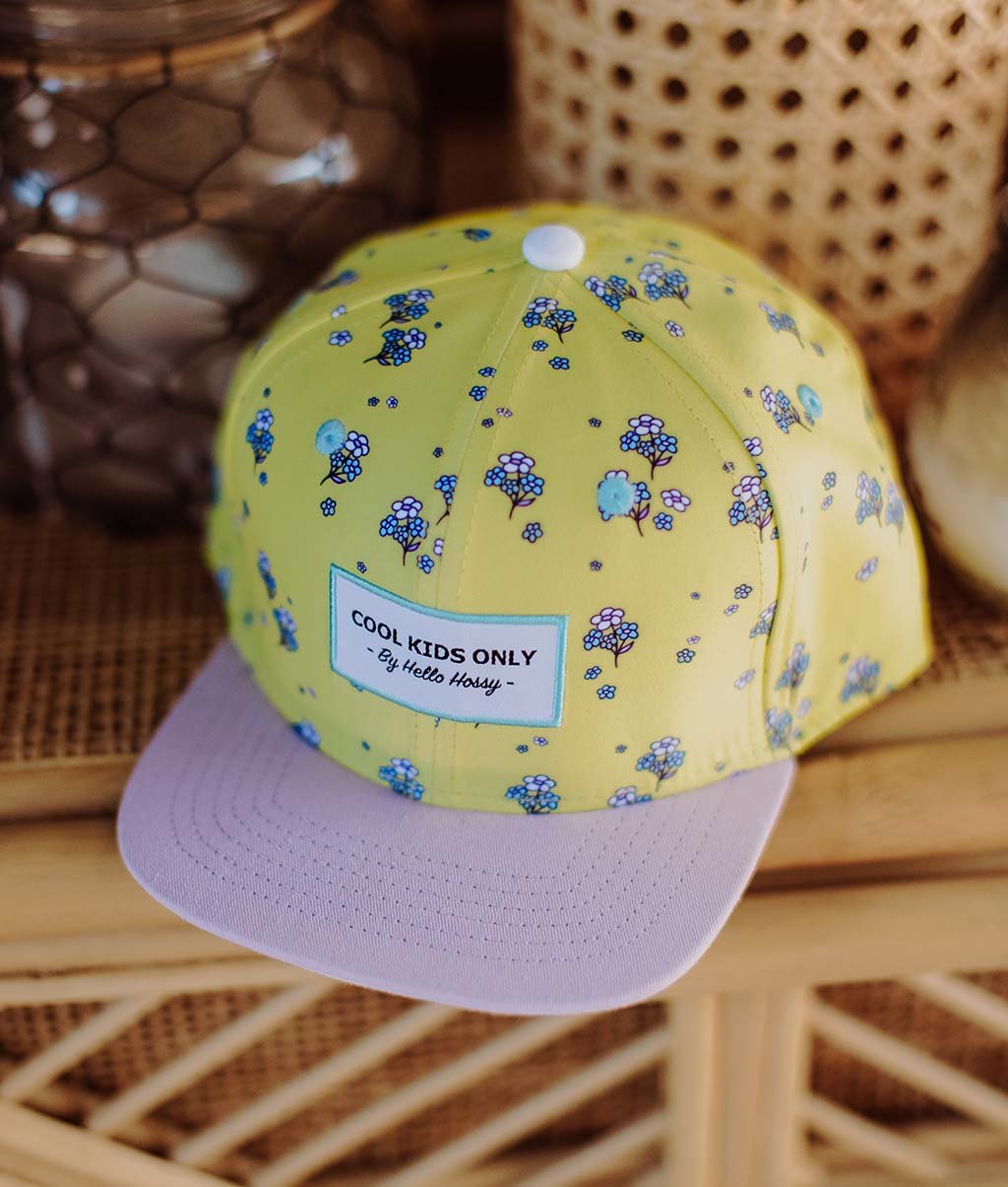Cappellino Bambini Lemon Flowers, visiera piatta, eco-responsabile, certificato Oeko-Tex, dai 9 mesi, Cool Kids Only !