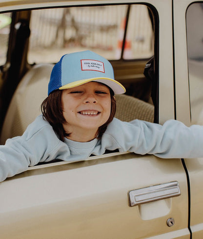 Cappellino Bambini Mini Blue Lemon, stile Trucker, eco-responsabile, certificato Oeko-Tex, dai 9 mesi, Cool Kids Only!