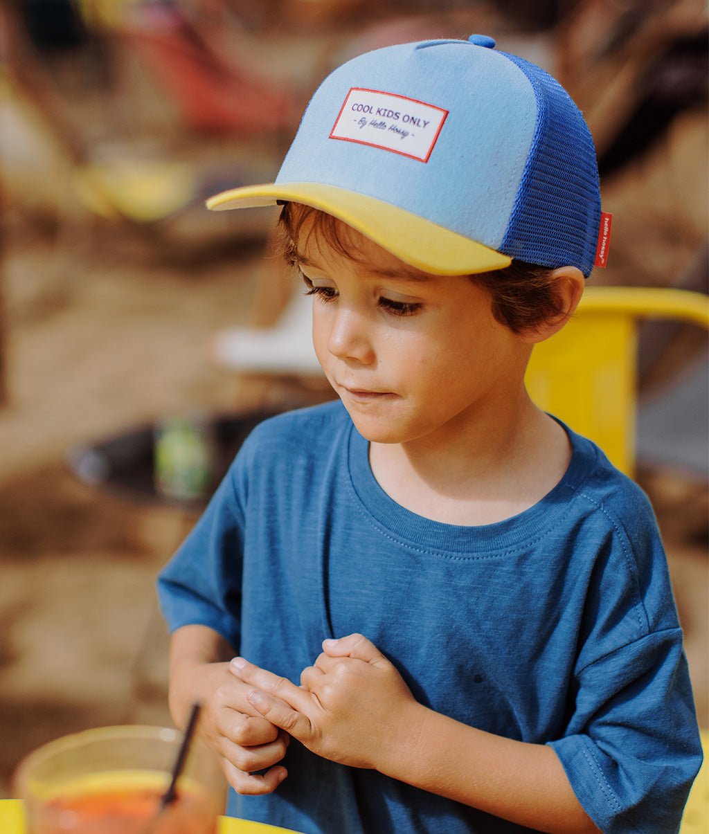 Cappellino Bambini Mini Blue Lemon, stile Trucker, eco-responsabile, certificato Oeko-Tex, dai 9 mesi, Cool Kids Only!
