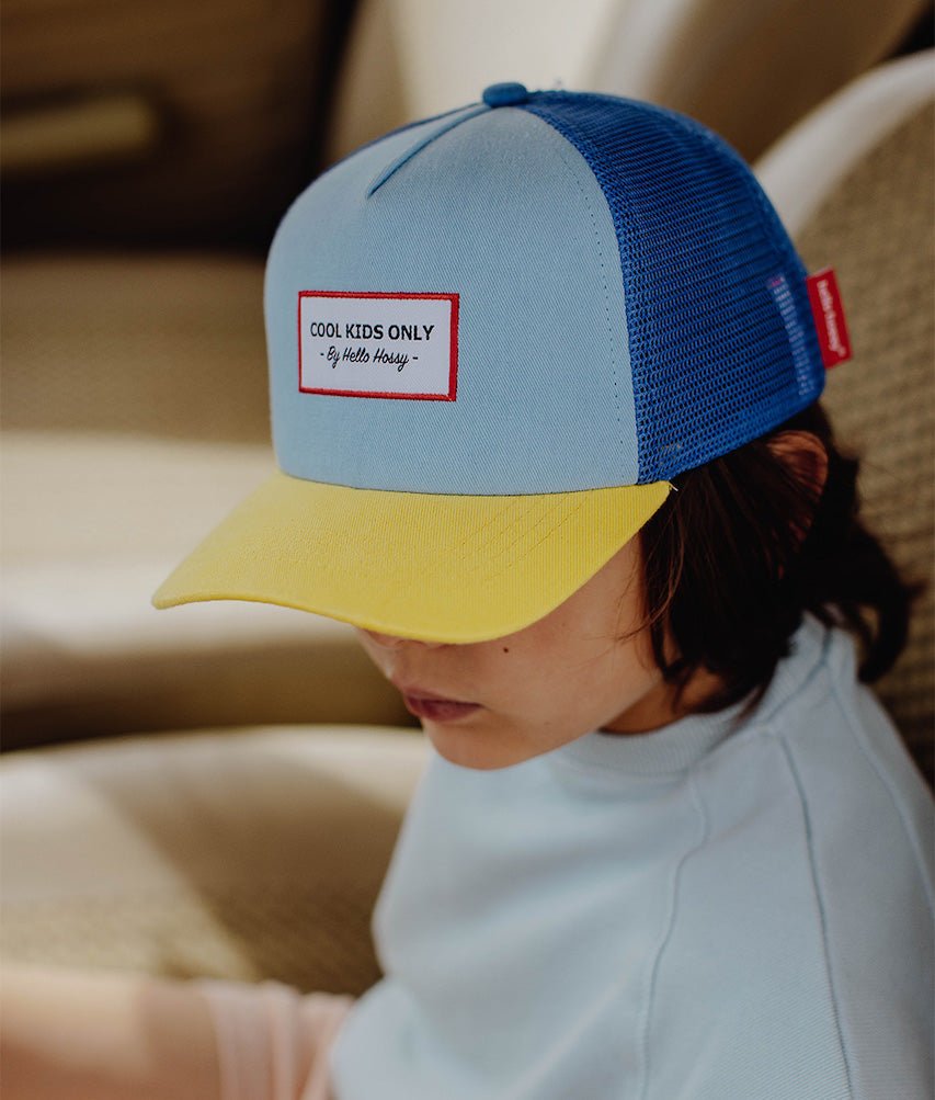 Cappellino Bambini Mini Blue Lemon, stile Trucker, eco-responsabile, certificato Oeko-Tex, dai 9 mesi, Cool Kids Only!