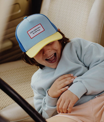 Cappellino Bambini Mini Blue Lemon, stile Trucker, eco-responsabile, certificato Oeko-Tex, dai 9 mesi, Cool Kids Only!