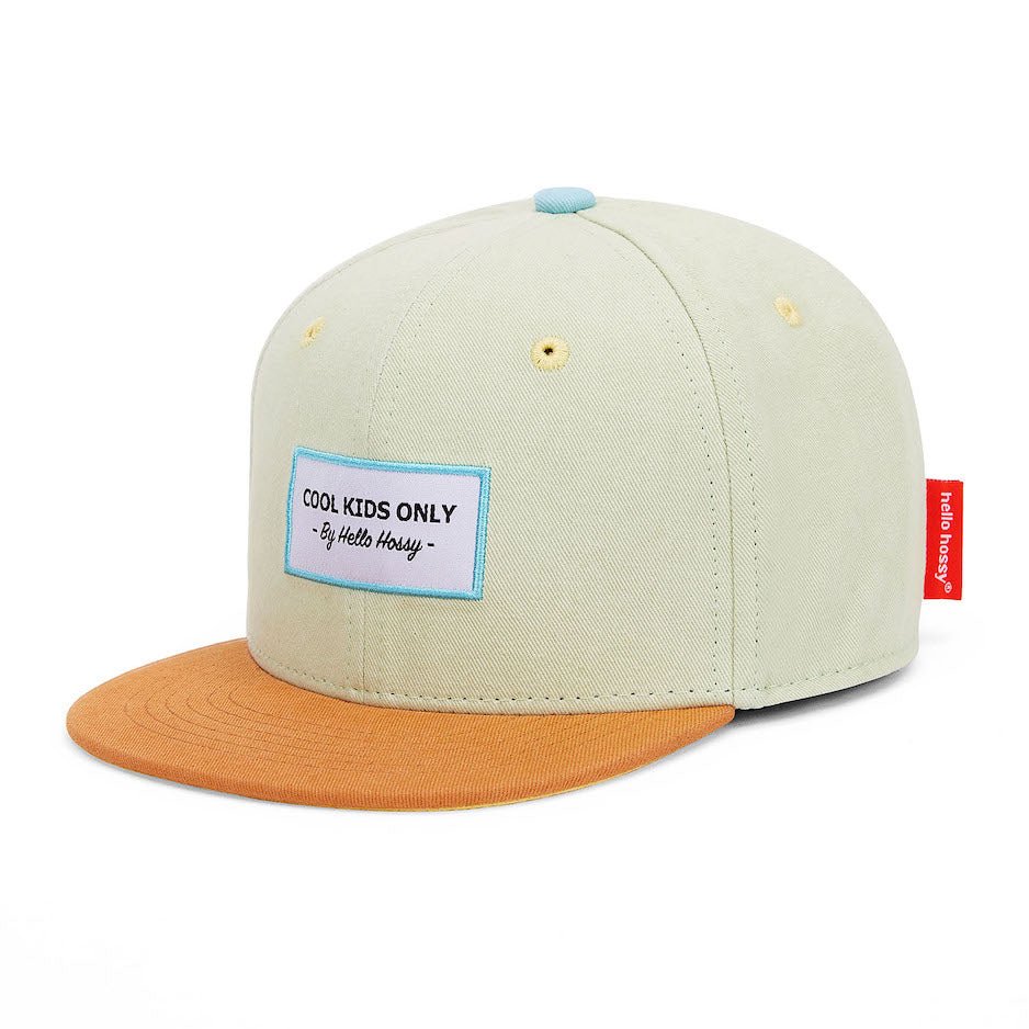 Cappellino bambini Mini Pistache, visiera piatta, 100% cotone biologico, certificato Oeko-Tex, da 9 mesi, Cool Kids Only!