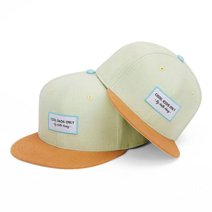 Cappellino genitori e bambini Mini Pistache, visiera piatta, matchy-matchy, 100% cotone biologico, dai 9 mesi, Cool Kids Only!