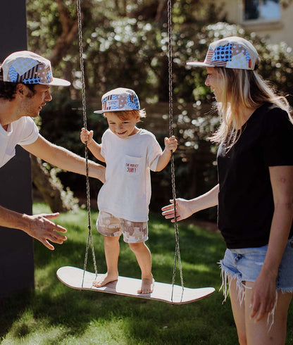 Cappellino genitori e bambini Patchwork, visiera piatta, matchy-matchy, eco-responsabile, dai 9 mesi, Cool Kids Only !
